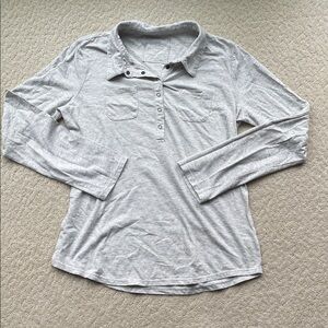 Ruff Hewn Speckled Gray Henley Shirt Women Small